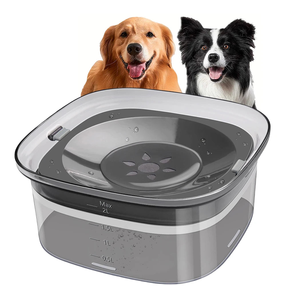 No-Spill 2L Dog Water Bowl Splash-Proof Design