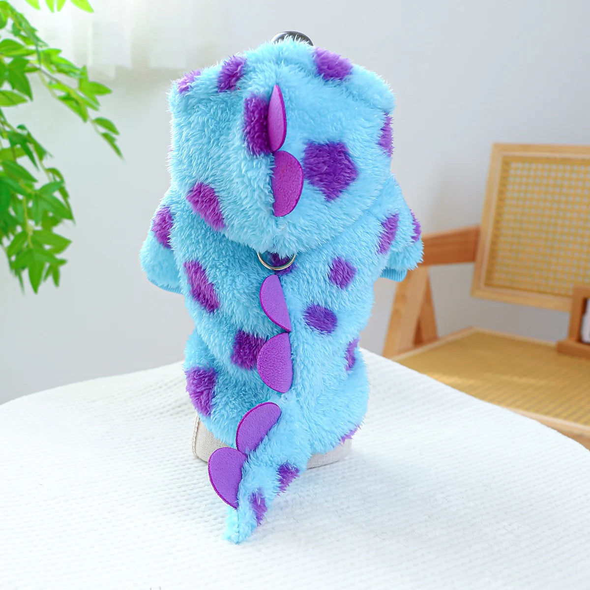 Blue Dinosaur Hooded Pet Coat