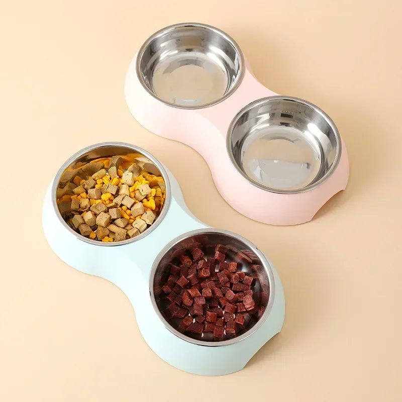 Double Stainless Steel Pet Feeder