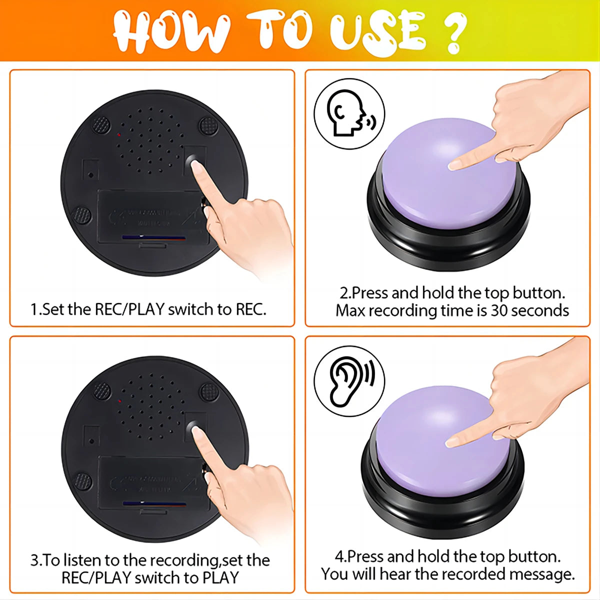 Pet Recordable Talking Buttons