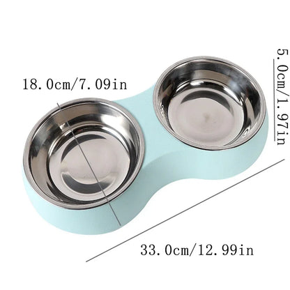 Double Stainless Steel Pet Feeder